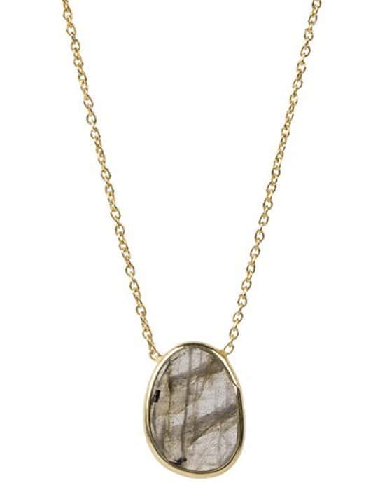 OFFER - A BEAUTIFUL STORY TENDER LABRADORITE SILVER GOLD-PLATED NECKLACE