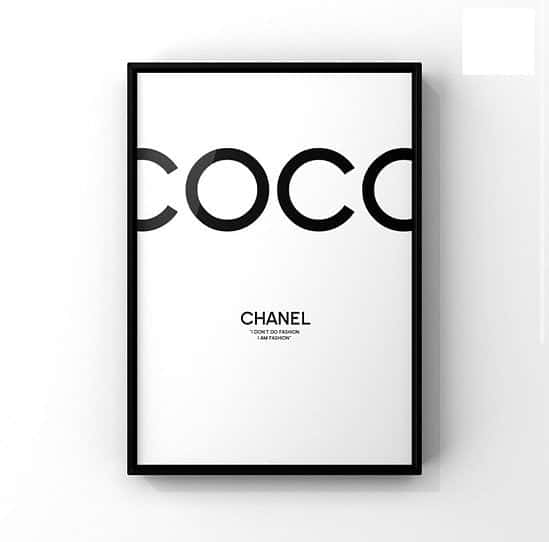 Coco Chanel Print - Black Frame White Print: £4.00 for print £7.00 for print + frame!