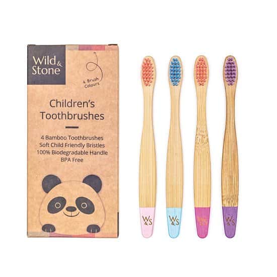Plastic Free July - BAMBOO TOOTHBRUSH, CHILDREN'S, SOFT BRISTLES, CANDY COLOUR: £5.99!