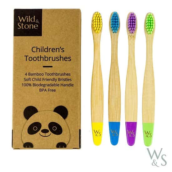Plastic Free July - BAMBOO TOOTHBRUSH, CHILDREN'S, SOFT BRISTLES, FOUR COLOUR: £5.99!