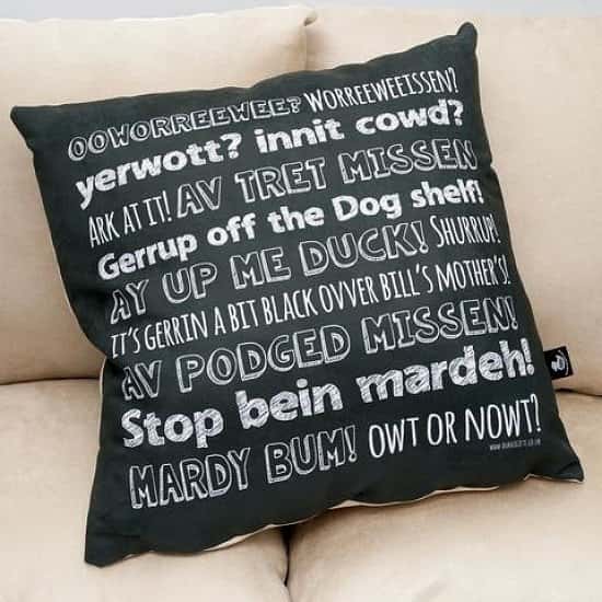 SAVE £3 - Nottingham Phrases Faux Suede Cushion
