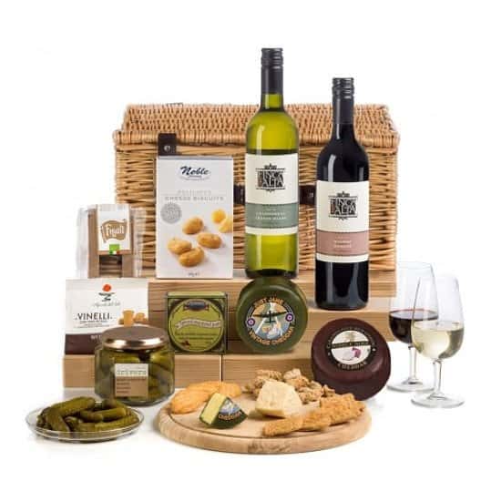 Perfect for National Picnic Month - Cheese And Wine Picnic Hamper Basket: £67.00!