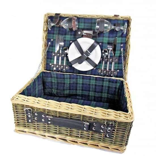 OFFER: Perfect for National Picnic Month - Deluxe Tartan Picnic Basket For Two!
