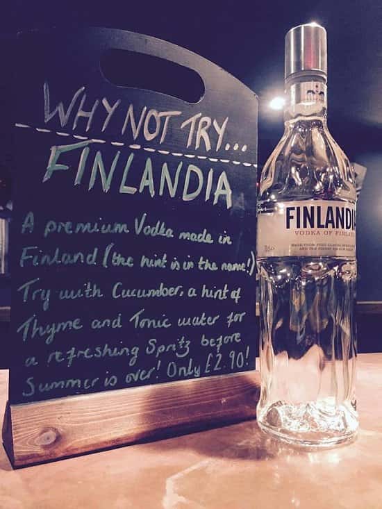 Why not Head to our Terraces for the Sunny Evening and try our Spirit of the Week - Finlandia Vodka