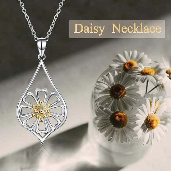 Daisy and Lotus Necklace S925 Sterling Silver Flower Pendant
