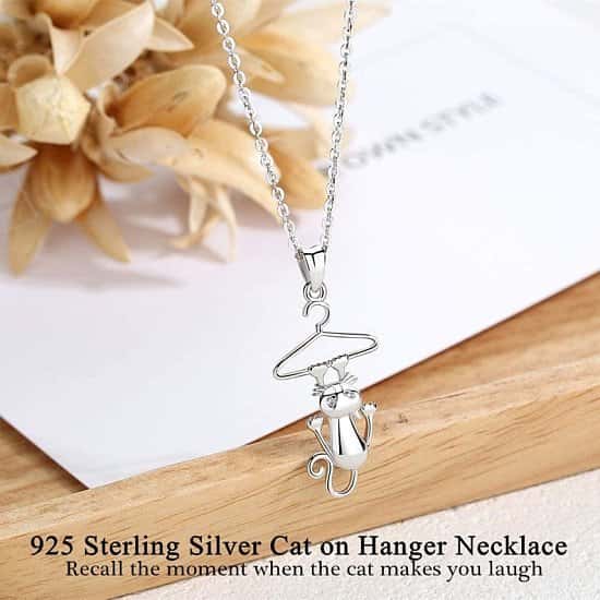 Cat Necklaces 925 Sterling Silver Kitten Kitty Pendant Necklace