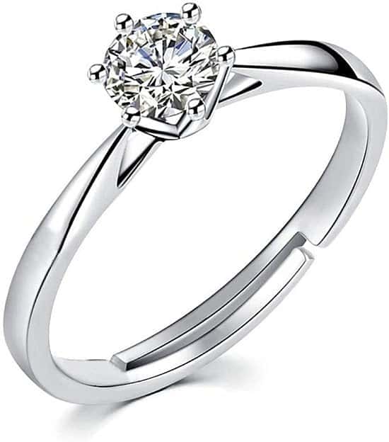 Engagement Ring for Her 1.0ct Cubic Zirconia Wedding Solitaire Ring
