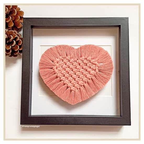Macrame Heart Coasters, Handmade, Coasters, Boho, Home Decor, Blush Pink, Candle Holder,