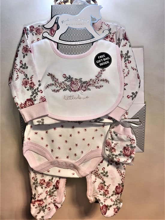 Baby Girls Floral 6 Piece Net Bag Gift set 3-6 Months