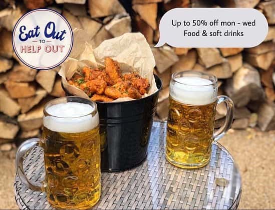 As we are part of the Eat Out scheme we are offering 50% off food and soft drinks!