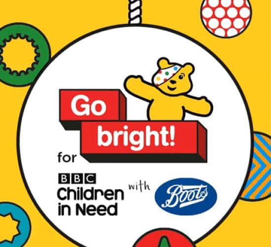 Parlour Pudsey at Boots Stores - No7 are offering Go Bright makeovers for a small donation!