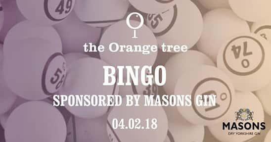 Bingo! Sponsored by Mason's Gin