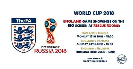 WATCH THE WORLD CUP AT RESCUE ROOMS!