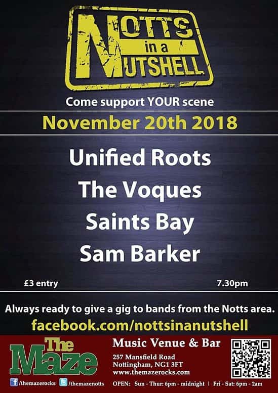 Unified Roots // The Voques // Saints Bay // Sam Barker