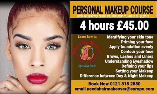 4 hours Personal Makeup Course in Birmingham