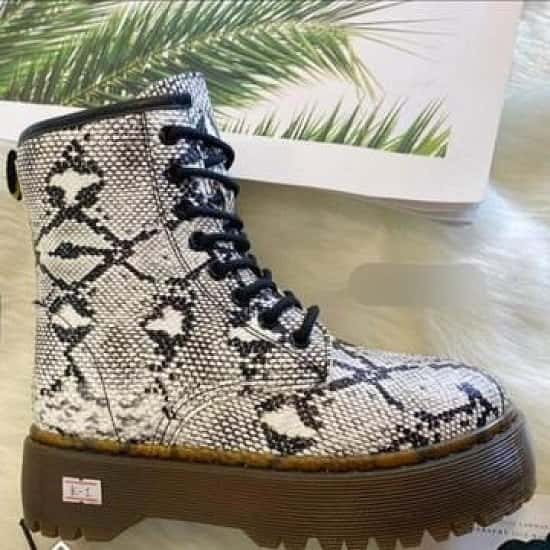 Irina Snake Print Platform Boots £25.99