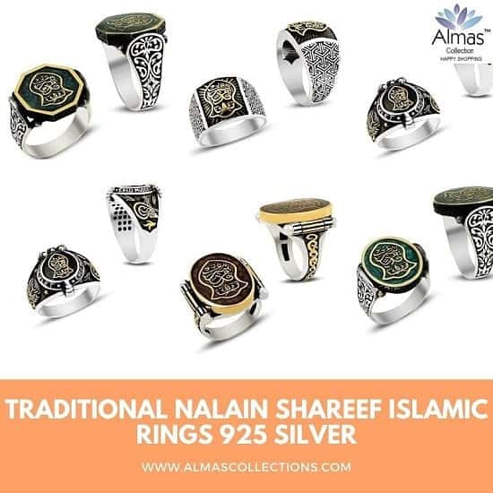 Traditional Nalain Shareef Islamic Rings in 925 Sterling Silver
