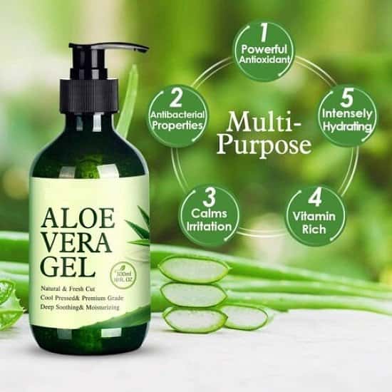 Pure Aloe Vera Gel Organic Aloe Vera Soothing Gel 100% Natural for All Skin