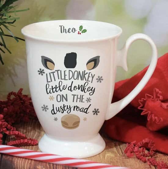 Personalised Donkey Christmas Mug