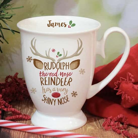 Personalised Reindeer Christmas Mug