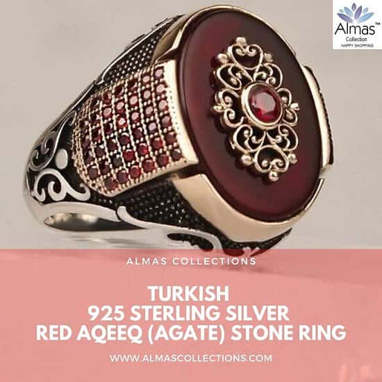 Turkish aqeeq rings hot sale