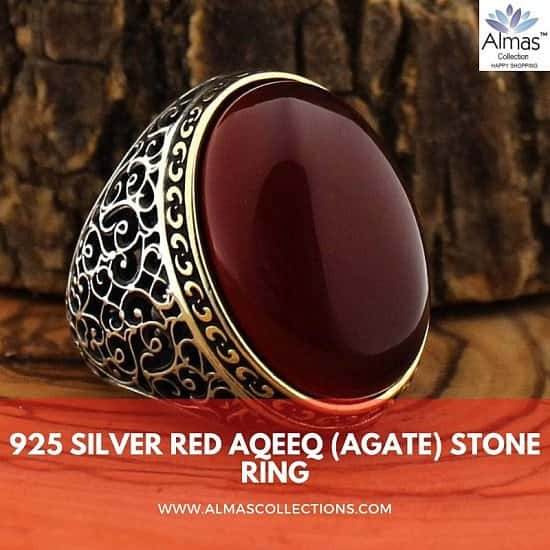 Real aqeeq ring top