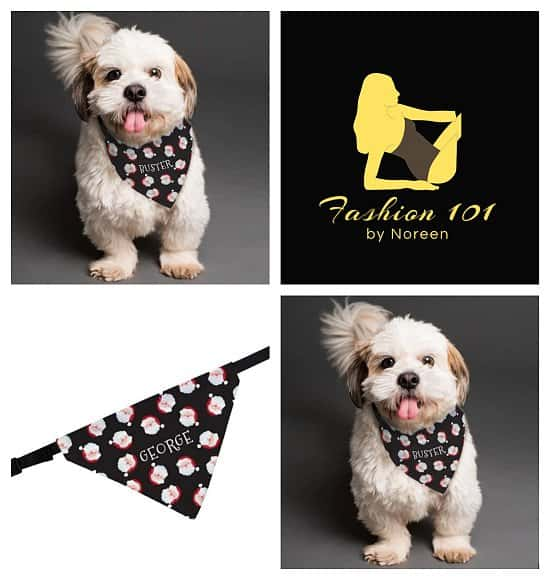 Personalised Santa Black Dog Bandana for £7.99