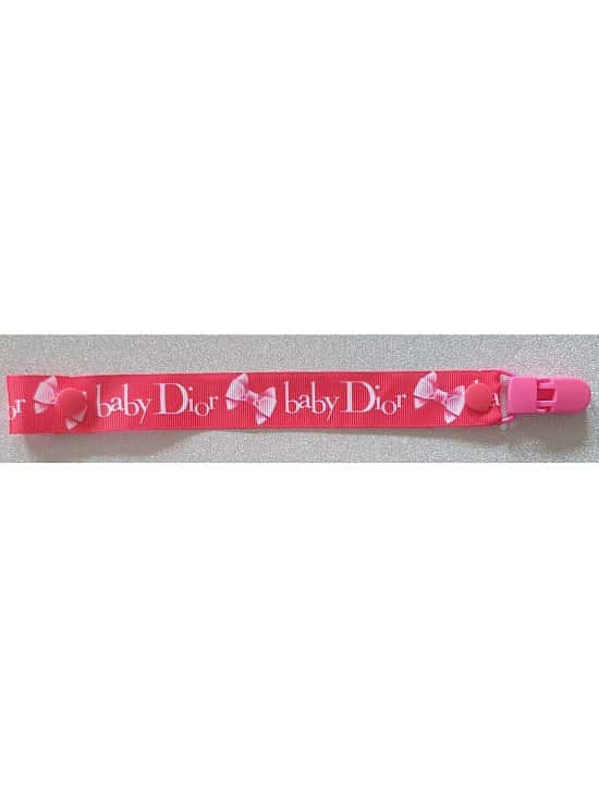 Baby Dior Hot Pink and White Dummyclip