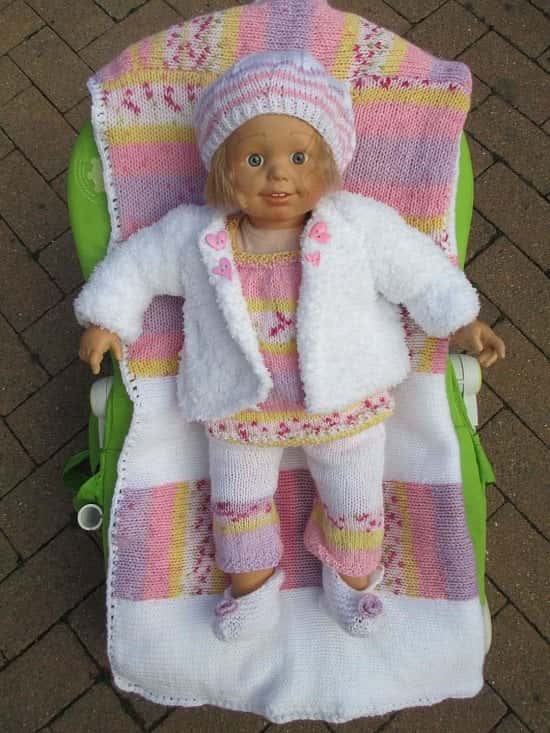 Hand knitted baby set