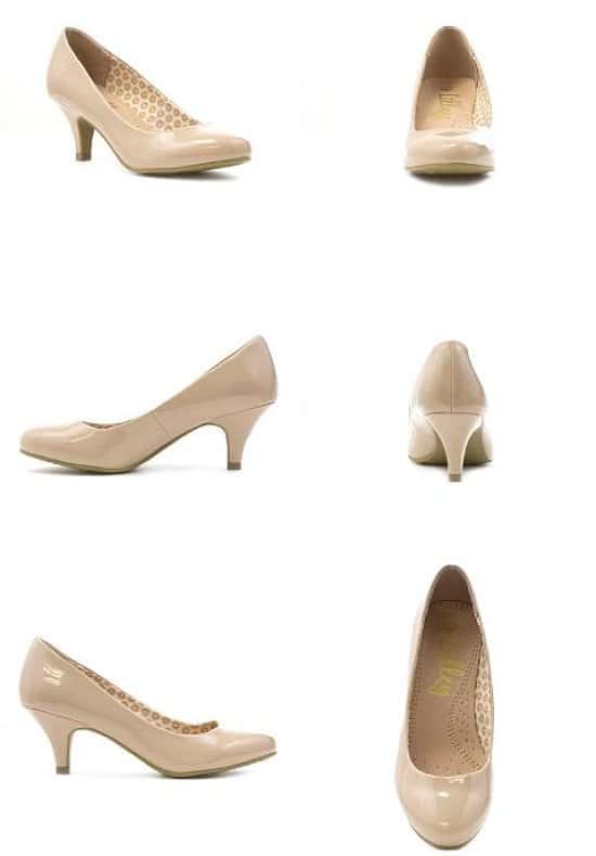 SAVE 23% -  Womens Patent Court Shoe in Nude!