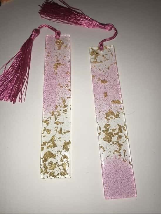Handmade double resin bookmarks