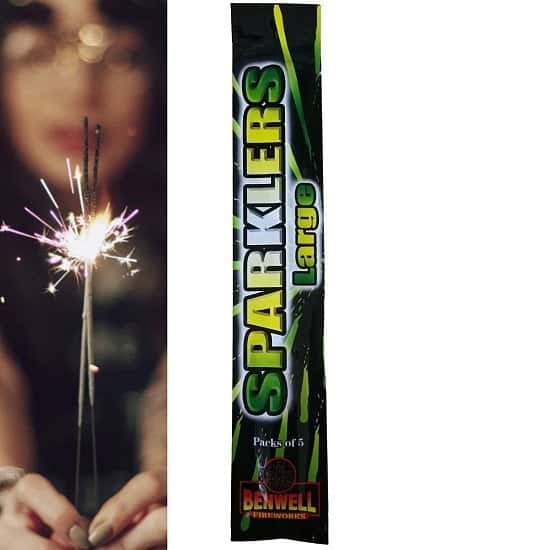 SAVE 17% - Pack Of 5 Benwell - 10" Inch Coloured Regular Sparklers!