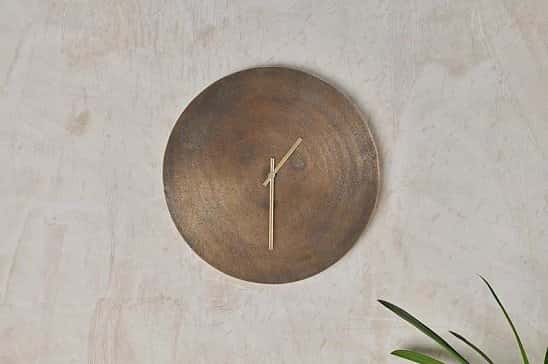 Okota Wall Hung Clock - Antique Brass: £59.95!