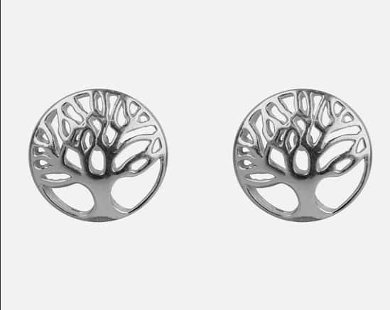 New Pair of Tree Of Life Sterling Silver stud earrings comes Gift Boxed