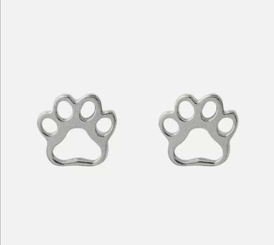 925 Solid Sterling Silver Paw Design Earrings
