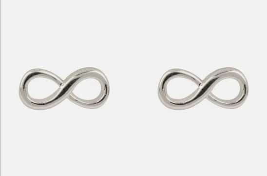 Pair of infinity Symbol Sterling Silver Ear Studs