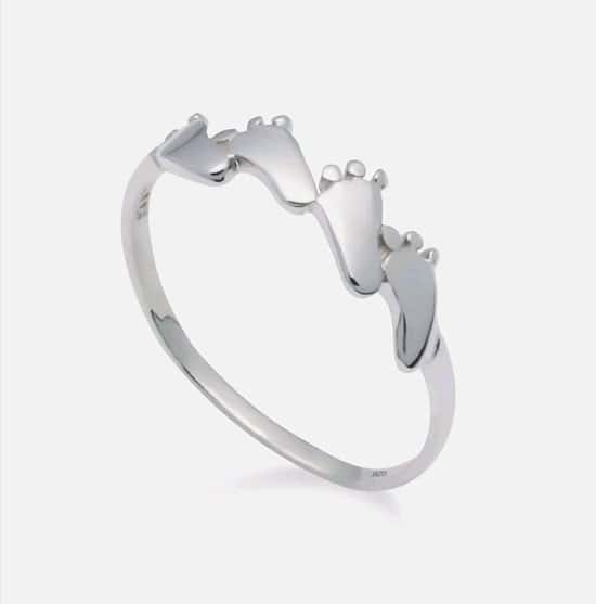 Solid Sterling Silver Feet Ring in Sizes G-Z 20 Different Sizes