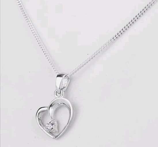 STERLING SILVER HEART PENDANT WITH 18" STERLING SILVER CHAIN