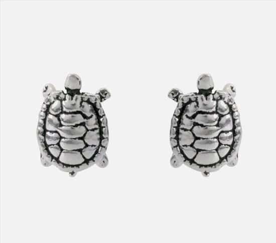 Solid Sterling Silver Turtle Design Earrings