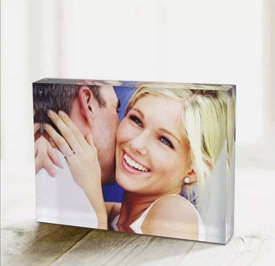 Personalised Photo Crystal Glass Block - Custom Printed With You're Picture