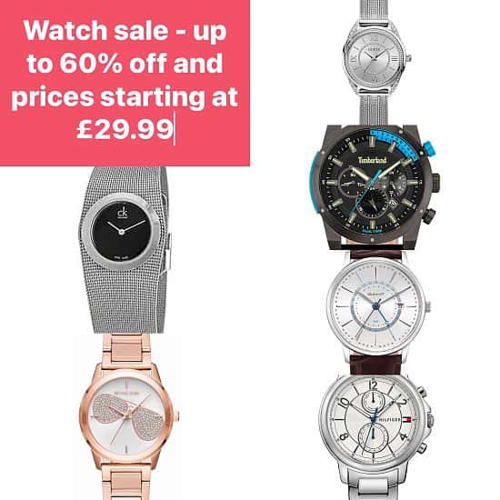 WATCH SALE - UP TO 60% DISCOUNT AND PRICES STARTING AT £29.99 (PLUS AN EXTRA 10% FOR SNIZL USERS