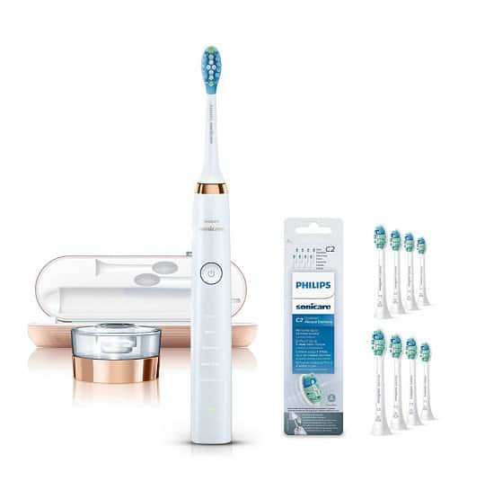 SALE - Philips Bundle: HX9391/92 DiamondClean Toothbrush in Rose Gold + White Replacement heads!