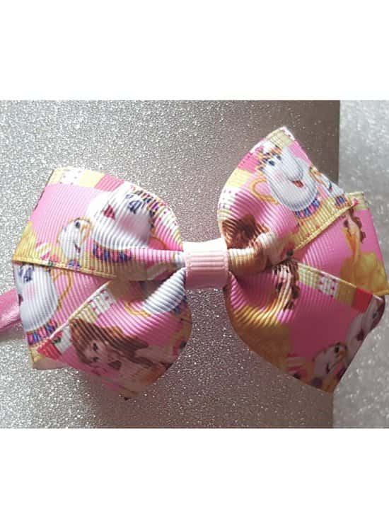 Princess Belle Chip and Mrs Potts Hairbow or Headband