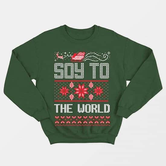 Soy To The World - Vegan Christmas Jumper (Unisex) - Only £35!