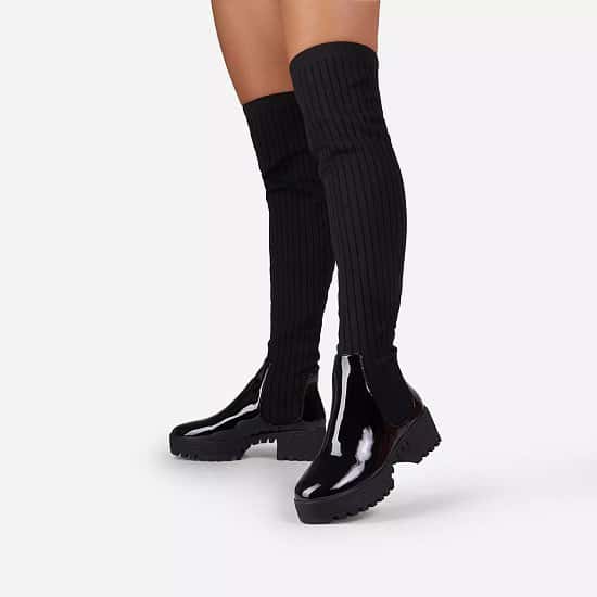Save on these Colorado Knitted Over The Knee Thigh High Long Sock Biker Boots