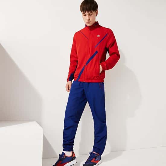 Red lacoste joggers top