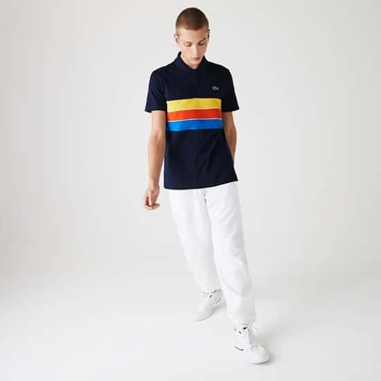 40% OFF - Men's Lacoste SPORT Tricolour Paneled Lightweight Cotton Polo Shirt!