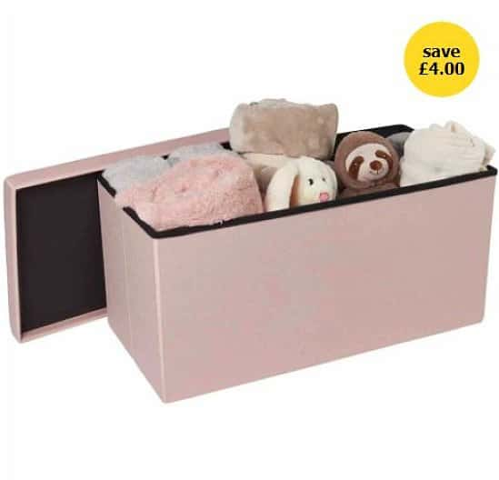 Storage Sale - Wilko Blush Faux Linen Ottoman