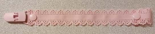 Pink Lace Effect Dummyclip Pacifier Strap