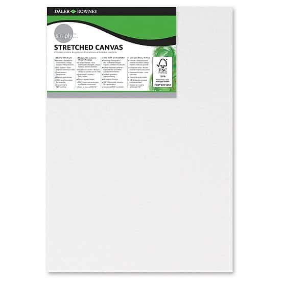 Pack of 3 Daler-Rowney Simply Stretched Canvases - 8 x 21cm:£6.00!